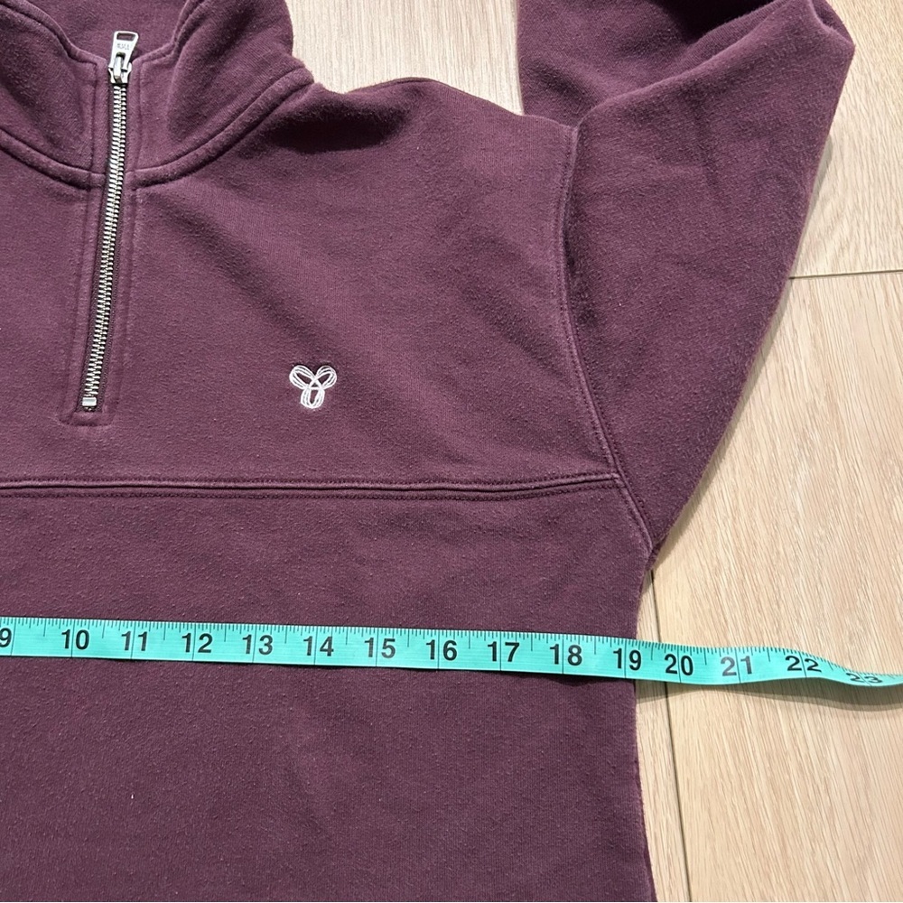 TNA Aritzia Burgundy Cropped Half-Zip Pullover Sweater Sweatfleece Small Cozy - Picture 4 of 5